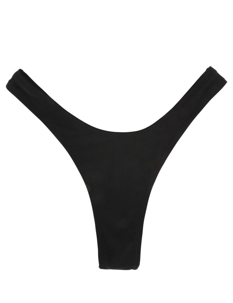 RELLECIGA Women's Black High Cut Thong Bikini Bottom Size XX-Large - Image 5